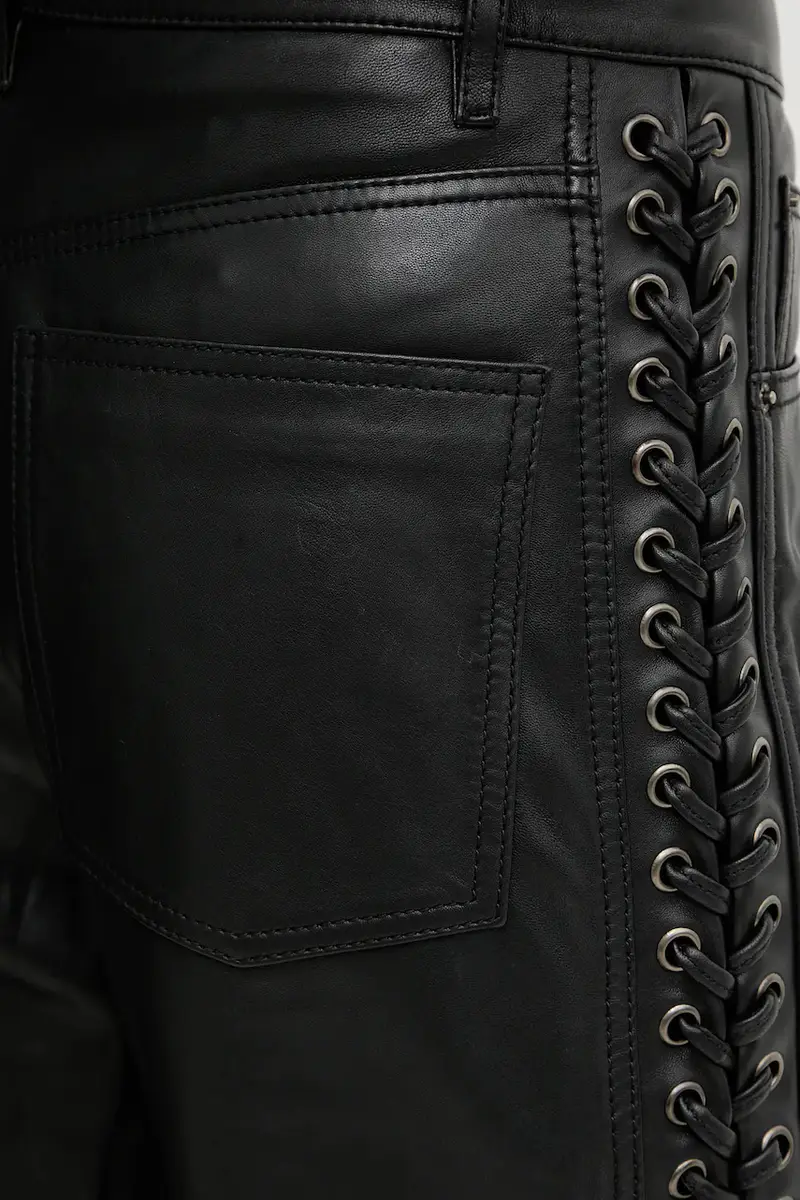 pantaloni in pelle donna colore nero 115133100 miniatura 4