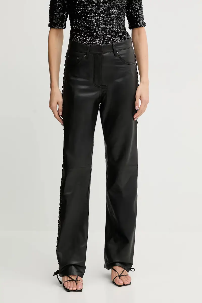 pantaloni in pelle donna colore nero 115133100