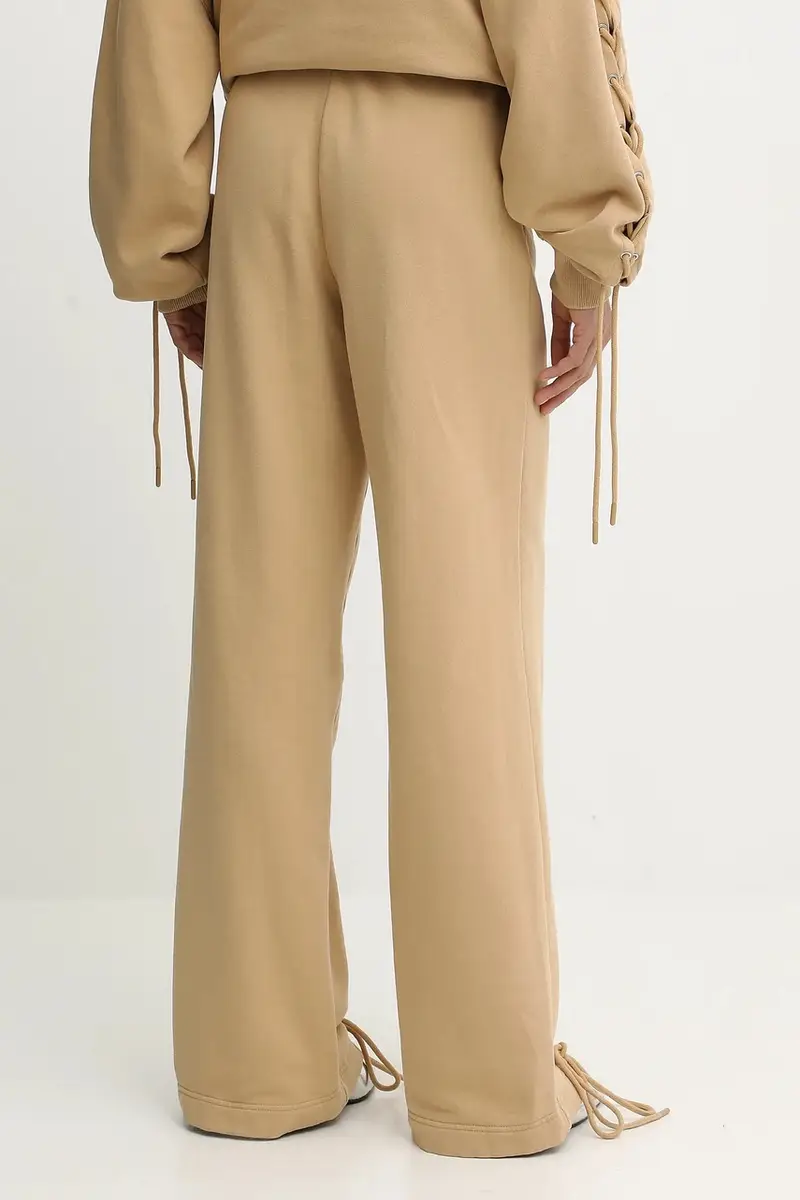 pantaloni tuta di cotone donna colore beige 114389654 miniatura 3