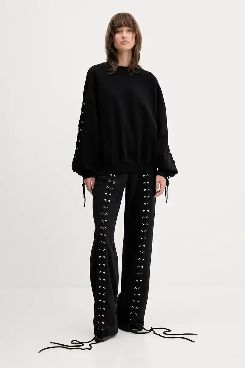 pantaloni tuta di cotone donna colore nero 114389100 miniatura 2