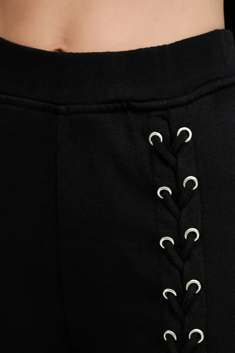 pantaloni tuta di cotone donna colore nero 114389100 miniatura 4