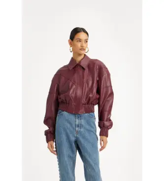 per donna 1142432734 Giubbotto bomber con profili bordeaux (36), Casual, Polister riciclato, Sostenibile