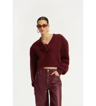 per donna 1142762734 Cardigan color castagna Florina (XS), Casual, Granata, Lana