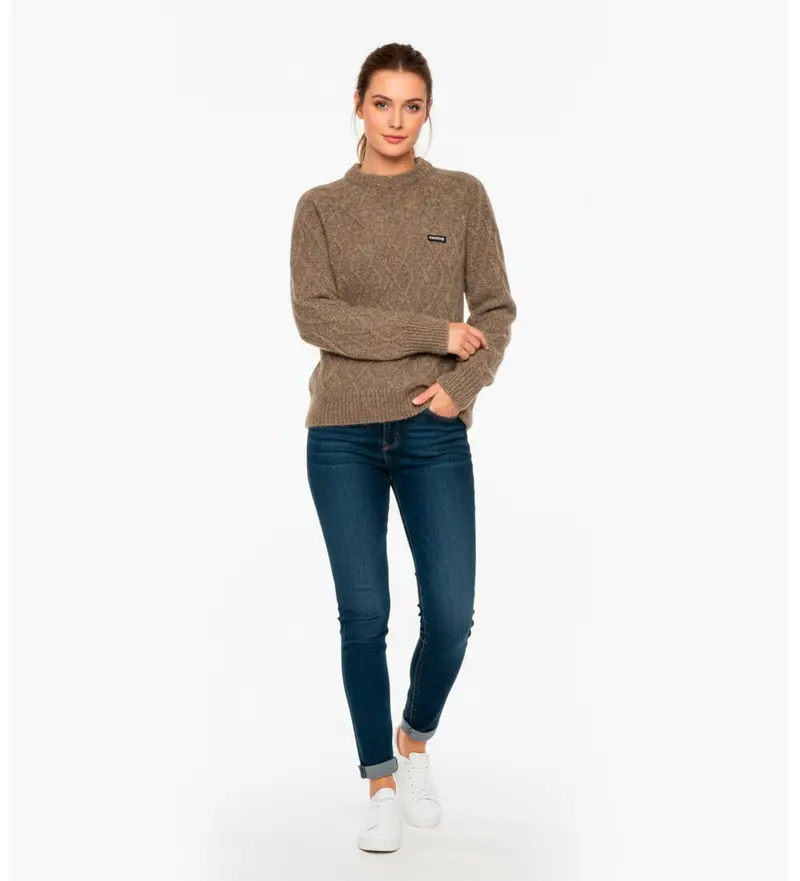 per donna 1147291968 Maglia Brown Anda (S), Marrone, Casual, Poliamide, Manica lunga