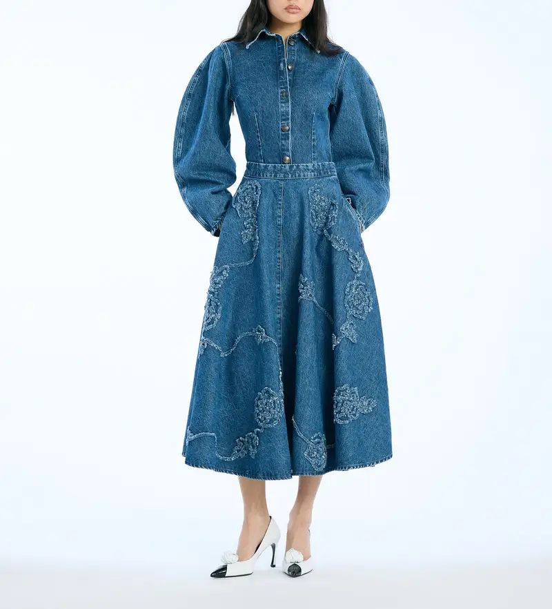 per donna 1151751602 Gonna blu Berty (34), Casual, Cotone biologico, Sostenibile