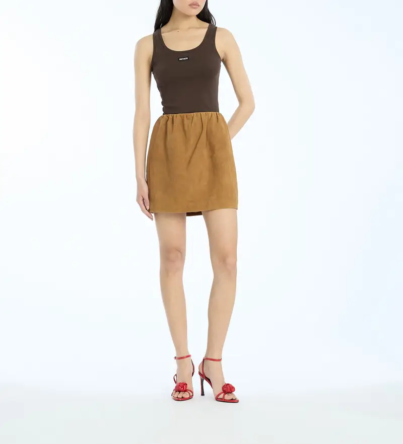 per donna 1153761667 Maglietta marrone Adanne (M), Casual, Senza maniche / cinghie, Cotone biologico, Sostenibile Marrone scuro