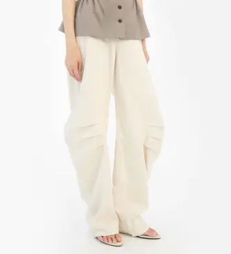 per donna 1155062059 Pantaloni da abito in lino beige (34), Casual