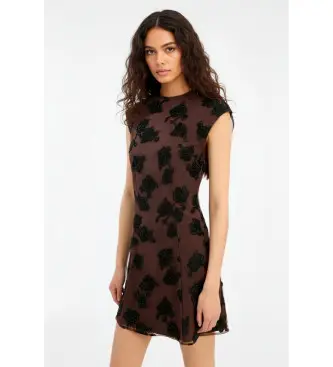 per donna 1155333088 Mini abito marrone con perline (34), Da sera, Senza maniche / cinghie, Polister riciclato, Sostenibile Bordeaux