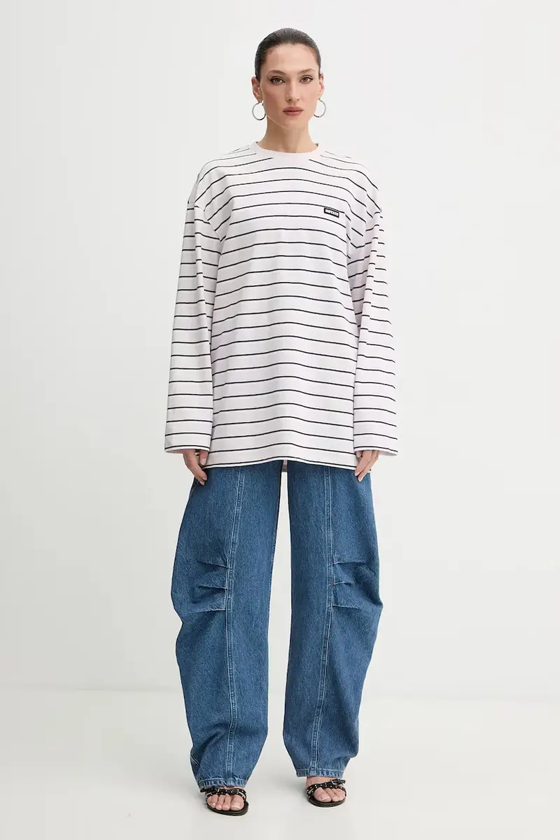 top a maniche lunghe in cotone colore violetto 1153781810 miniatura 2