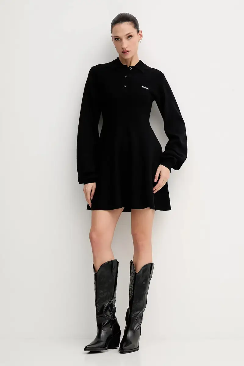 vestito con lana colore nero 115488100 miniatura 2