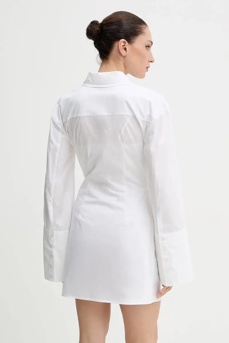 vestito in cotone colore bianco 115162400 miniatura 3