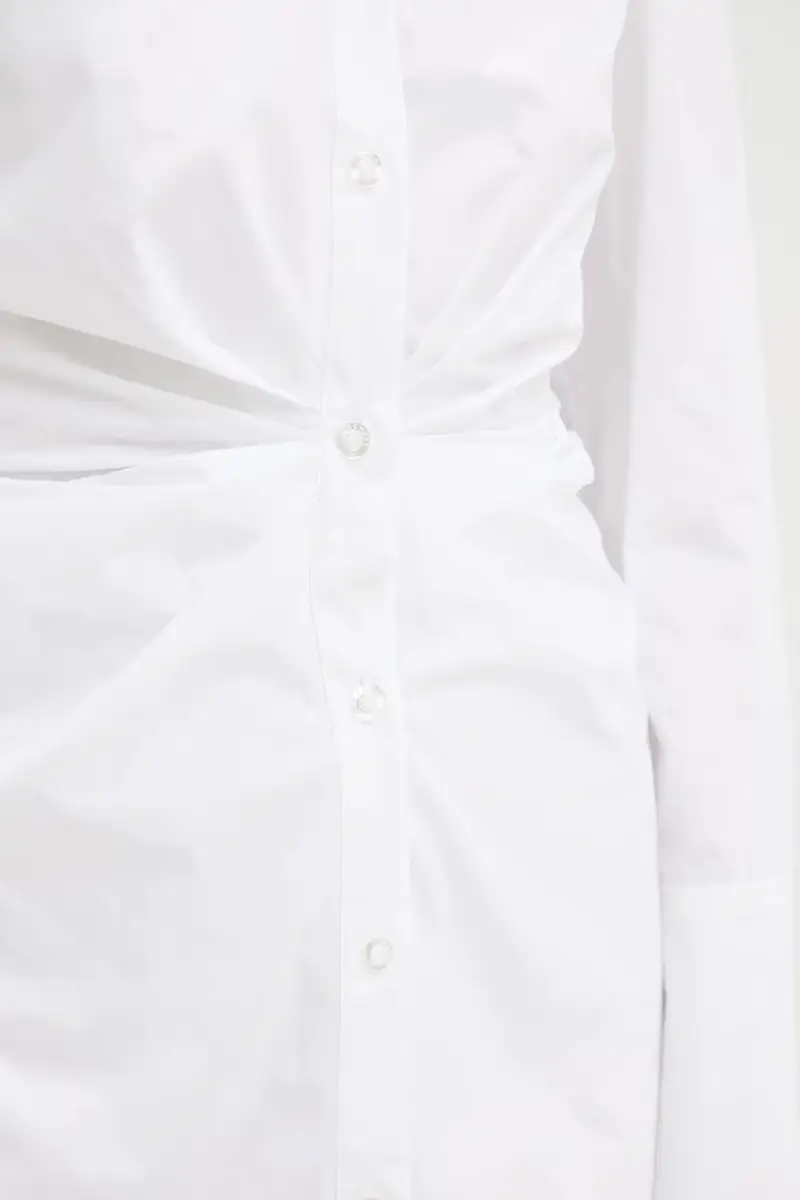 vestito in cotone colore bianco 115162400 miniatura 5