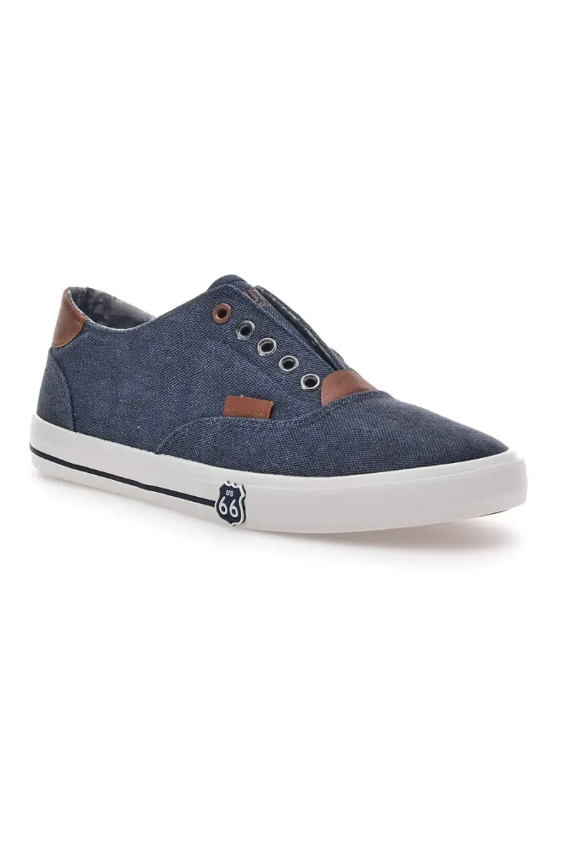 Sneakers in Tela Blu Route 66 91414 [BLUE] miniatura 2