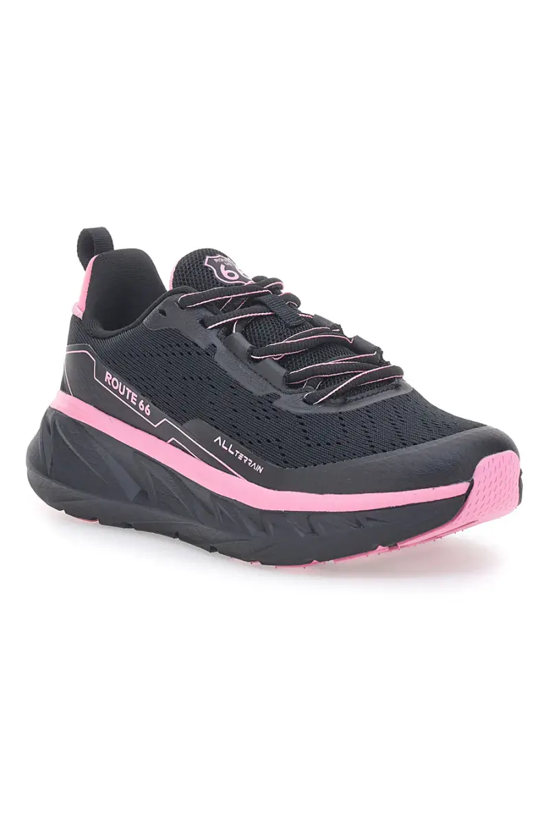 Sneakers nere con dettagli rosa ROUTE 66 RO51038D [NERO] miniatura 2