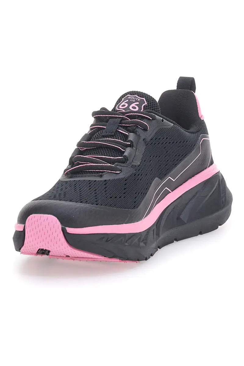 Sneakers nere con dettagli rosa ROUTE 66 RO51038D [NERO] miniatura 4