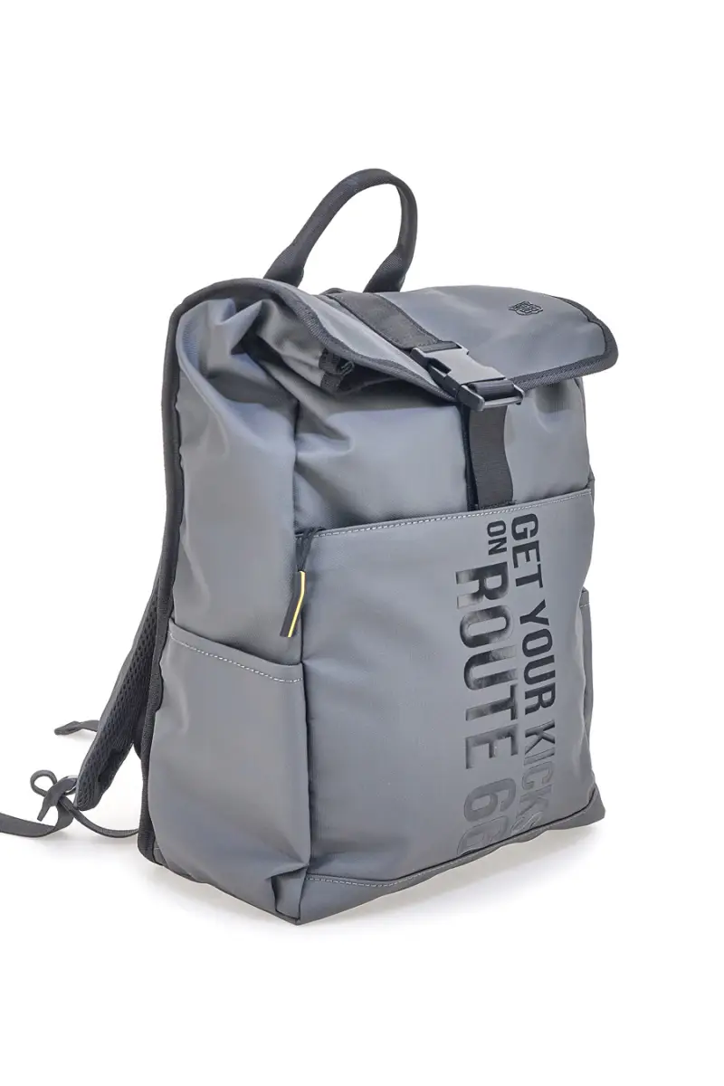 Zaino grigio con chiusura roll top Route 66 62141/SETRR/L [GRIGIO]
