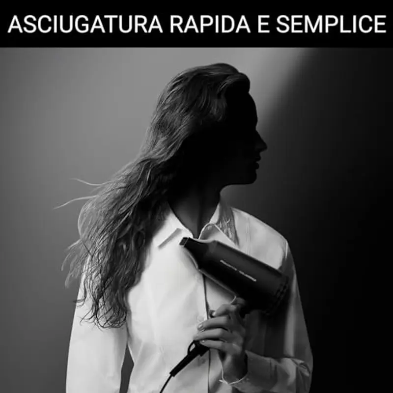 Rowenta x KARL LAGERFELD CV184L Express Style Asciugacapelli, 2 impostazioni di velocità/temperatura, Potente, Tecnologia Effiwatt per Risparmiare Energia, Formato Viaggio, Nero miniatura 2