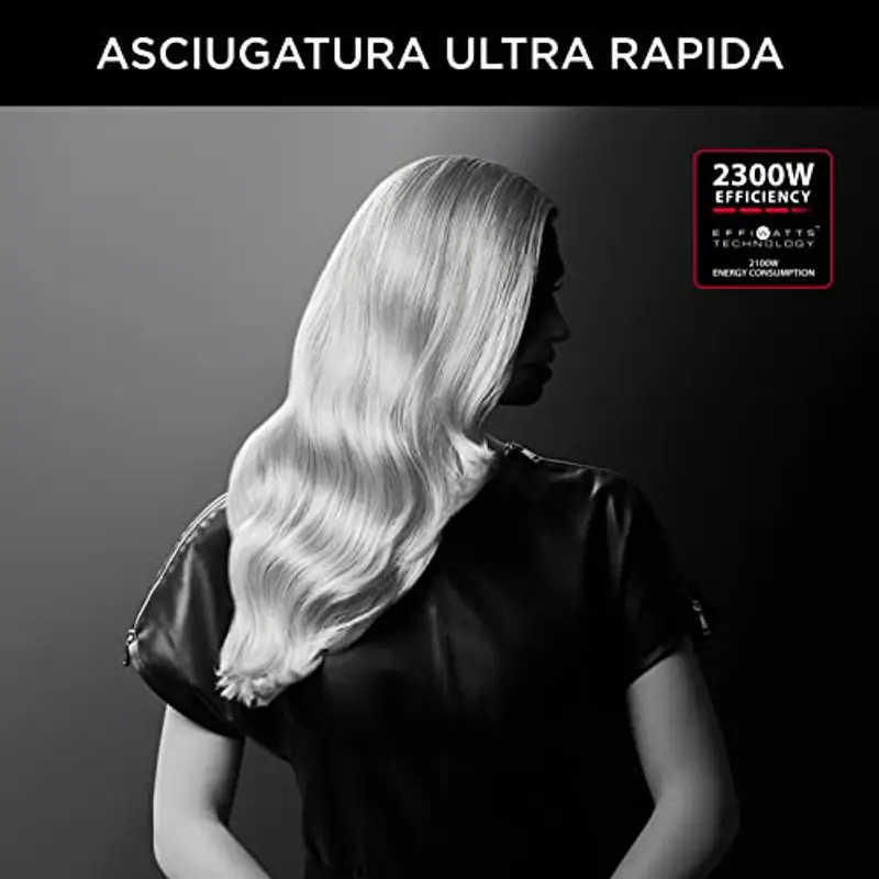 Rowenta x Karl Lagerfeld CV581L Studio Dry, Asciugacapelli, Phon per Capelli Potenza 2100W, Impostazione Thermo Control, 1 Concentratore 12mm, 6 Combinazioni di Velocità/Temperatura miniatura 2