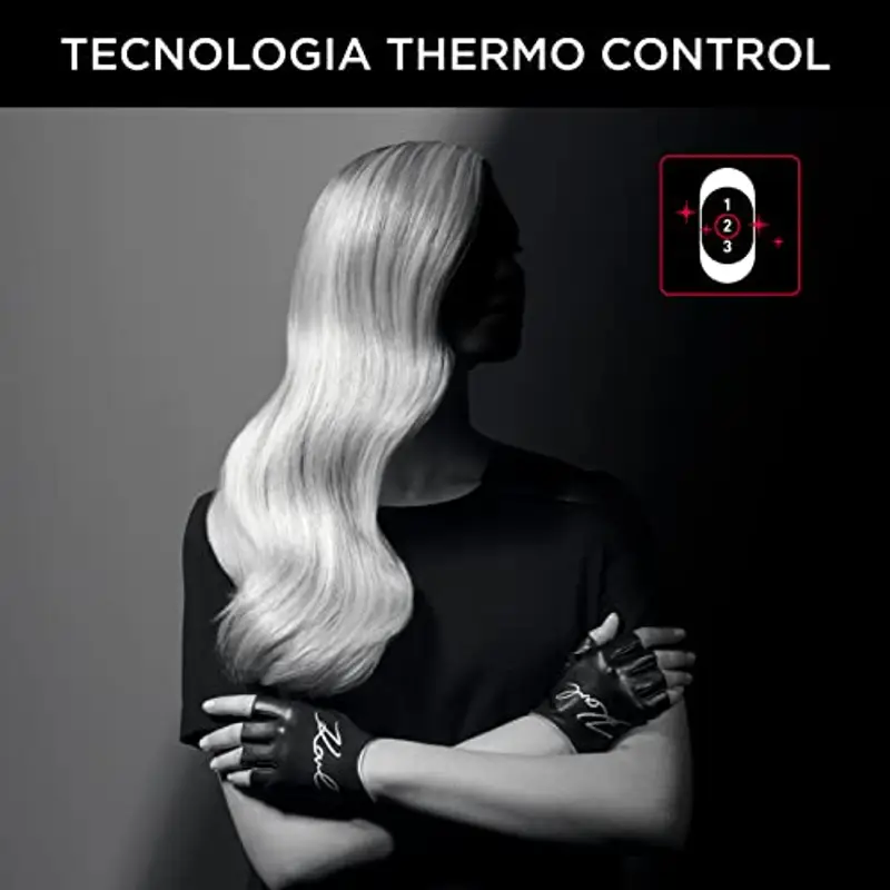 Rowenta x Karl Lagerfeld CV581L Studio Dry, Asciugacapelli, Phon per Capelli Potenza 2100W, Impostazione Thermo Control, 1 Concentratore 12mm, 6 Combinazioni di Velocità/Temperatura miniatura 3