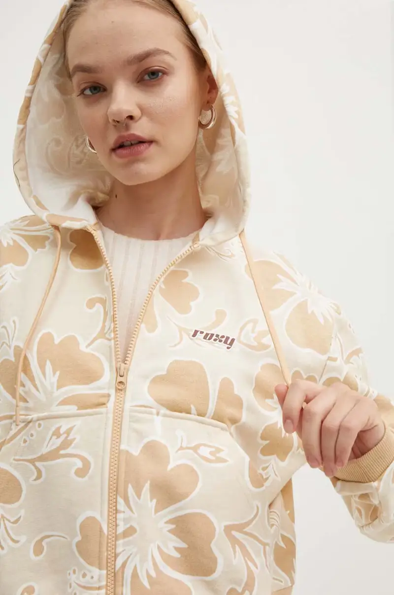 felpa in cotone RETRO donna colore arancione con cappuccio ERJFT04846