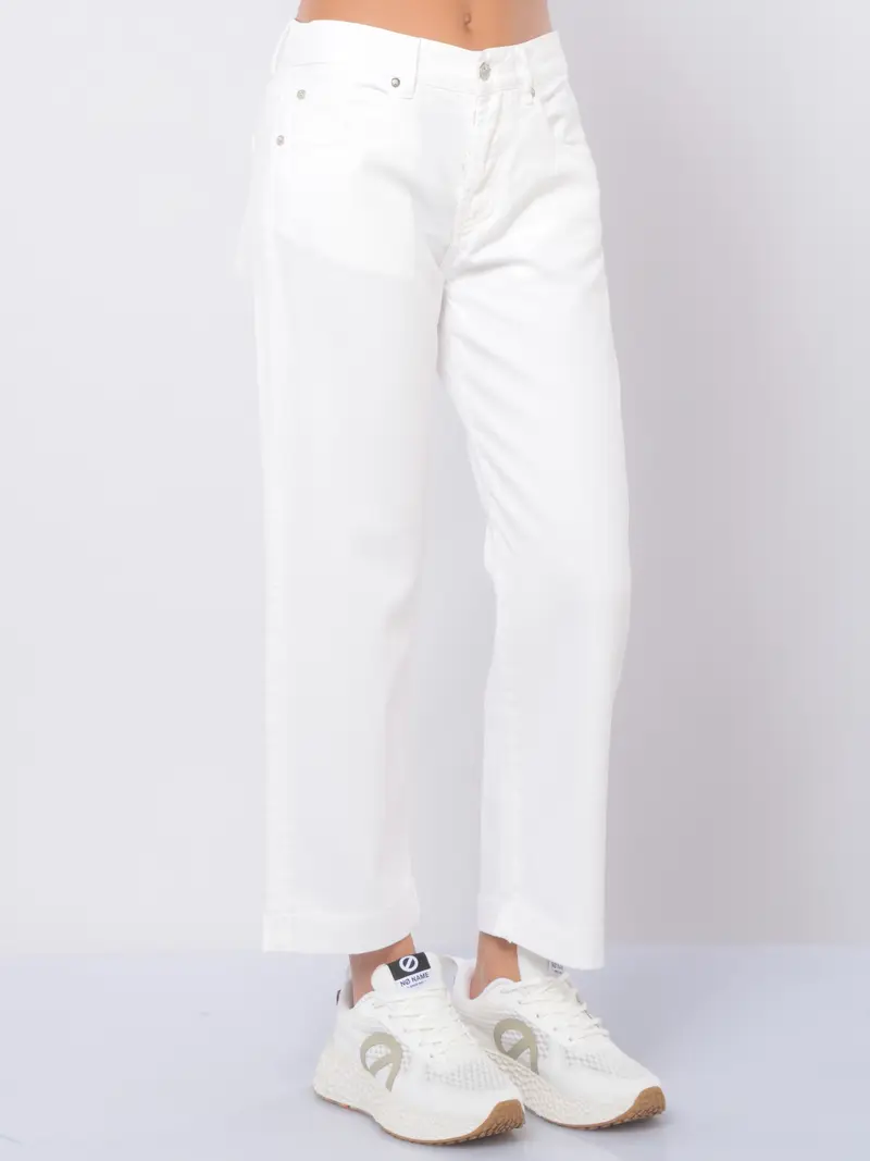 jeans da donna Roy Roger s Boyfriend con balza Bianco