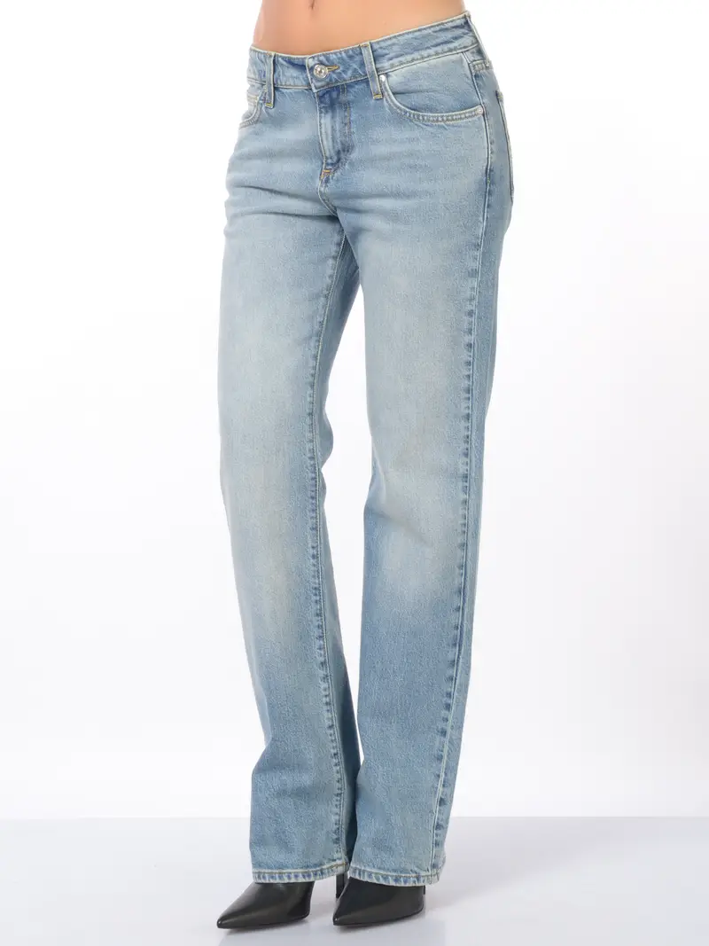 jeans da donna Roy Roger s cinque tasche stone washed Blu