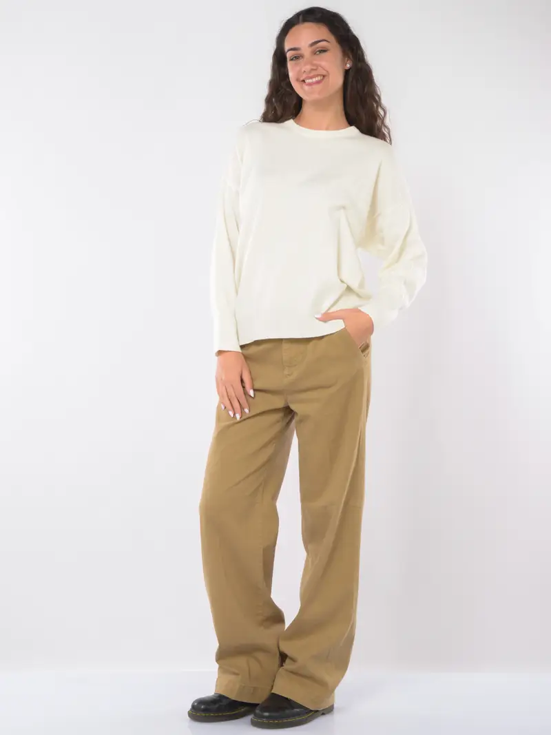 maglia da donna Roy Roger boxy in misto lana BEIGE miniatura 2