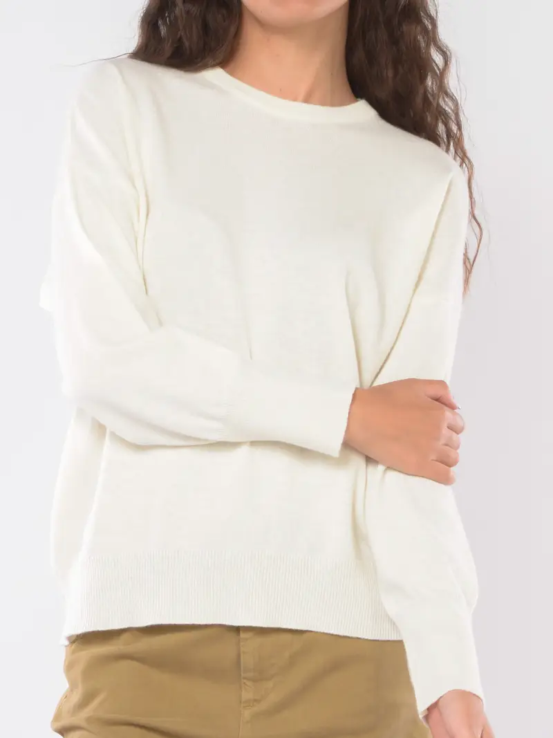 maglia da donna Roy Roger boxy in misto lana BEIGE