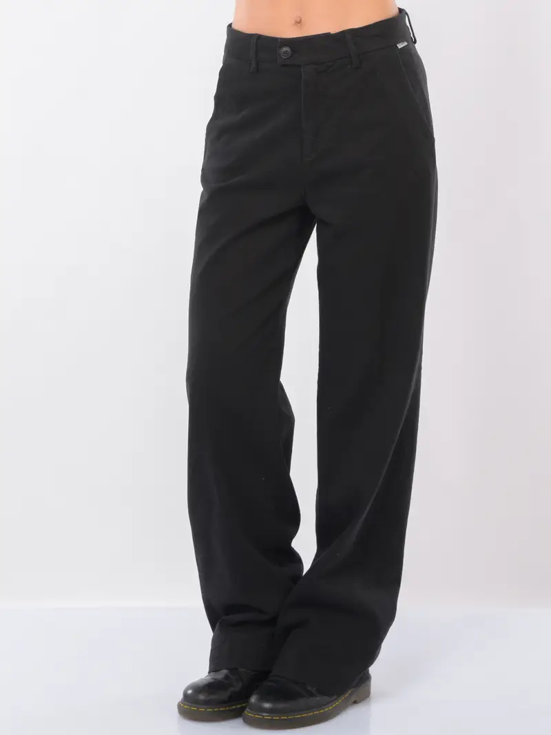 pantalone da donna Roy Roger s ampio con tasche NERO
