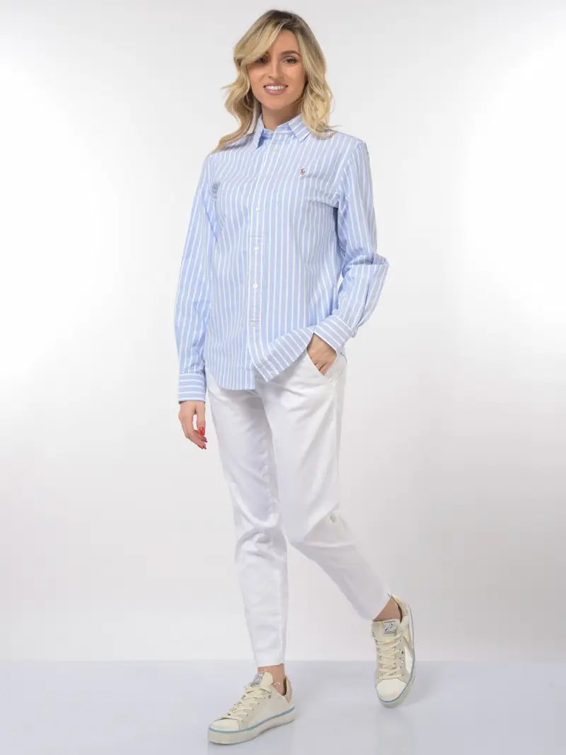 pantalone da donna Roy Roger s chino con piccolo spacco Bianco miniatura 2