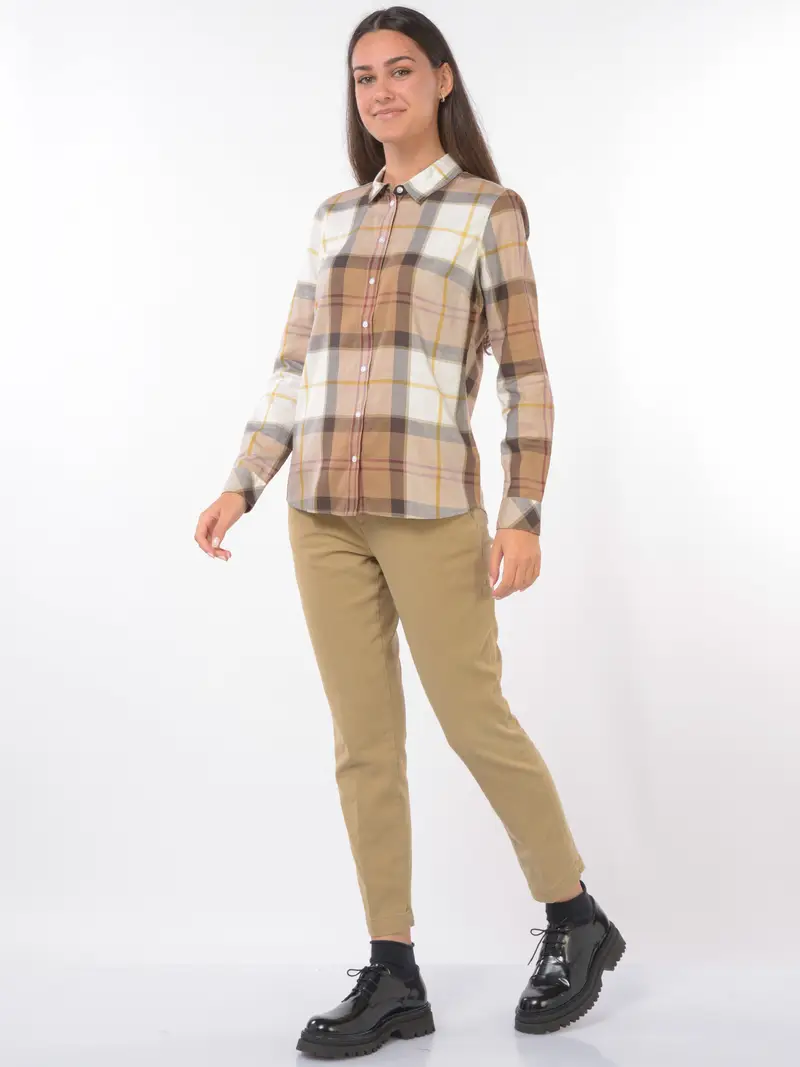 pantalone da donna Roy Roger s chino Slim in cotone e lyocell BEIGE miniatura 2