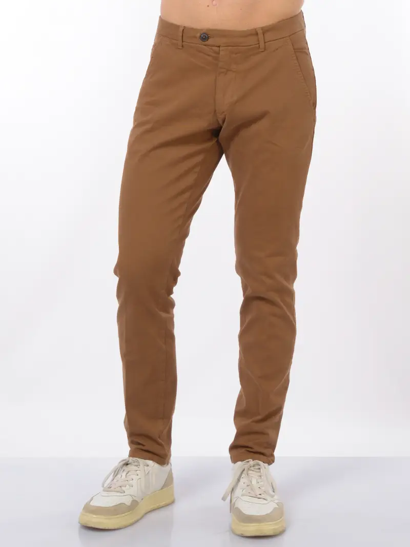 pantalone da uomo Roy Roger s chino in cotone MARRON