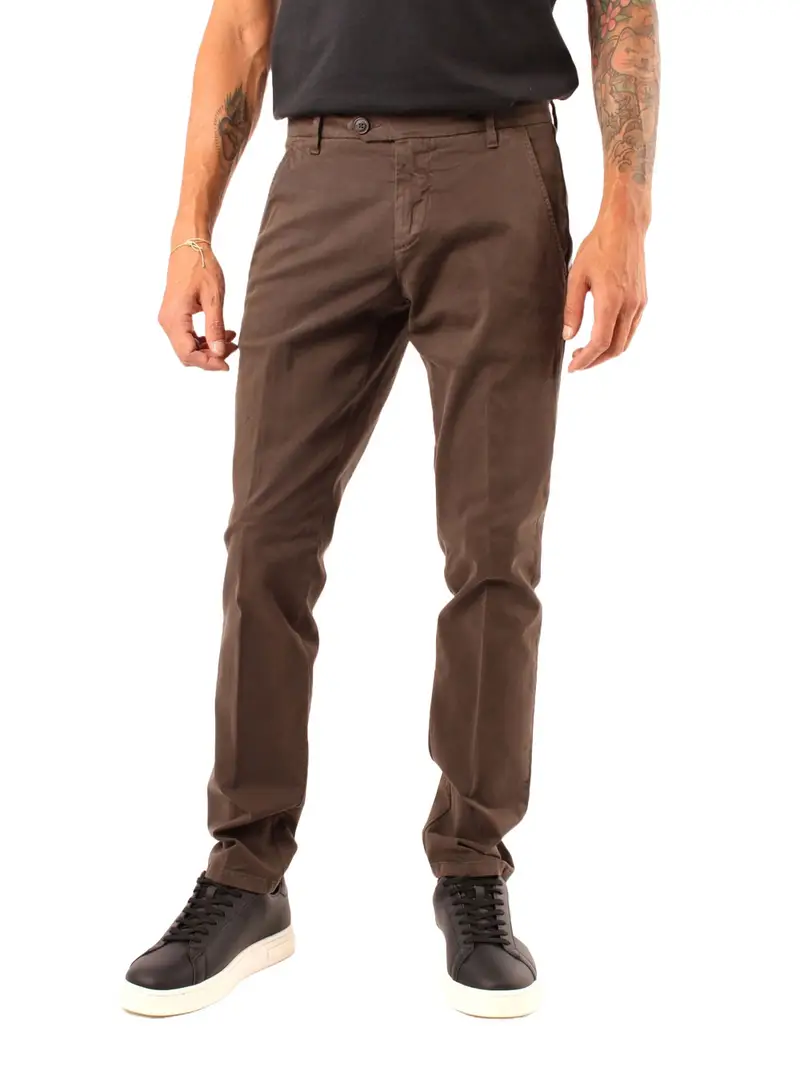 pantalone chino roy rogers new rolf da uomo - marrone