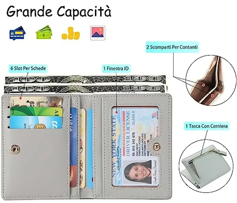 RRANCharltu Portamonete Donna Grigio 1599902 miniatura 3