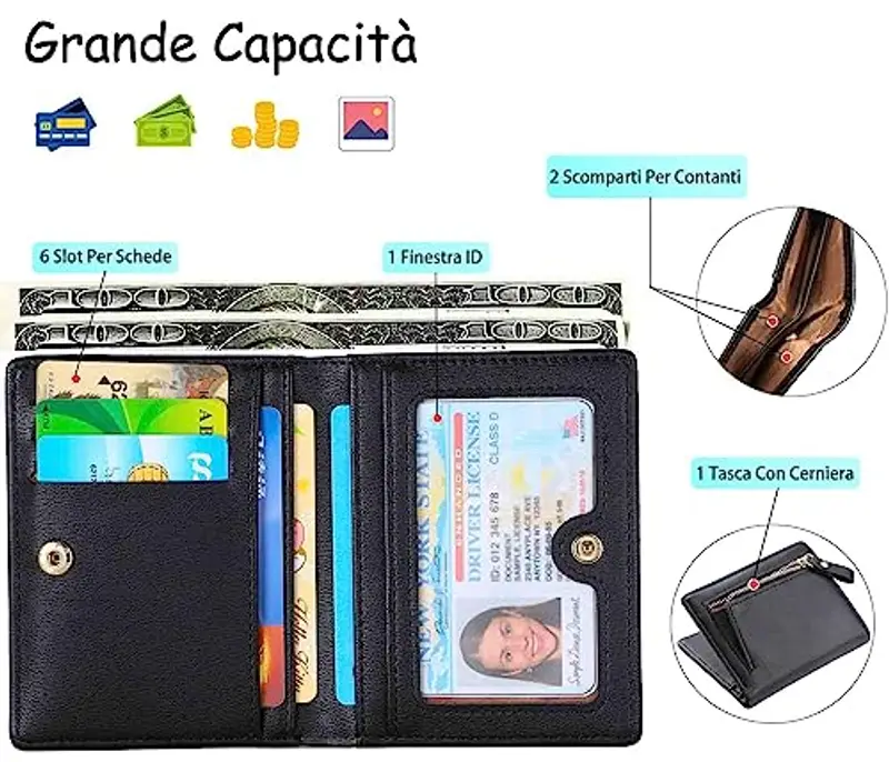 RRANCharltu Portamonete Donna Nero 1599890 miniatura 3