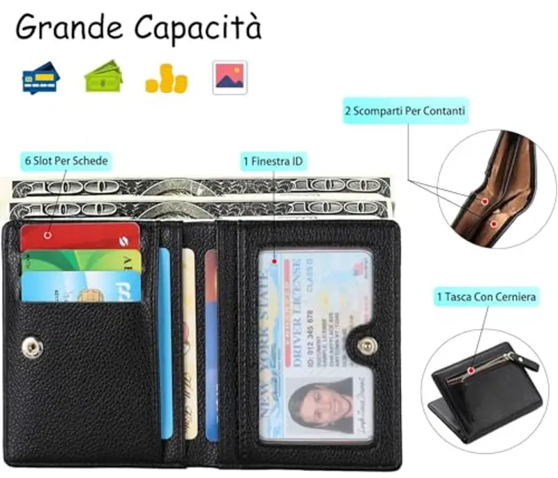 RRANCharltu Portamonete Donna Nero 1599893 miniatura 3