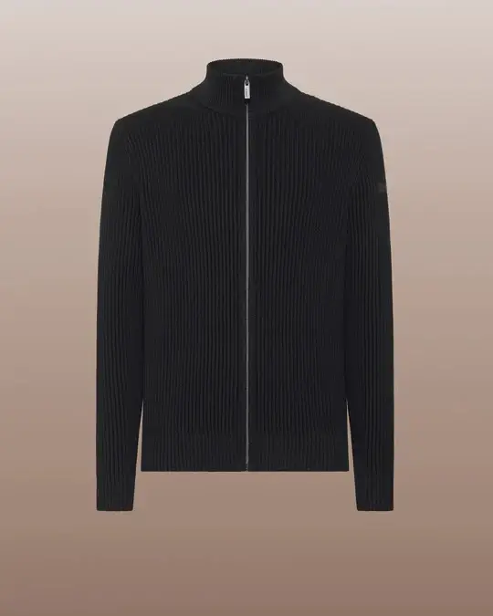 Cotton 7 Full Zip Knit Blu miniatura 2