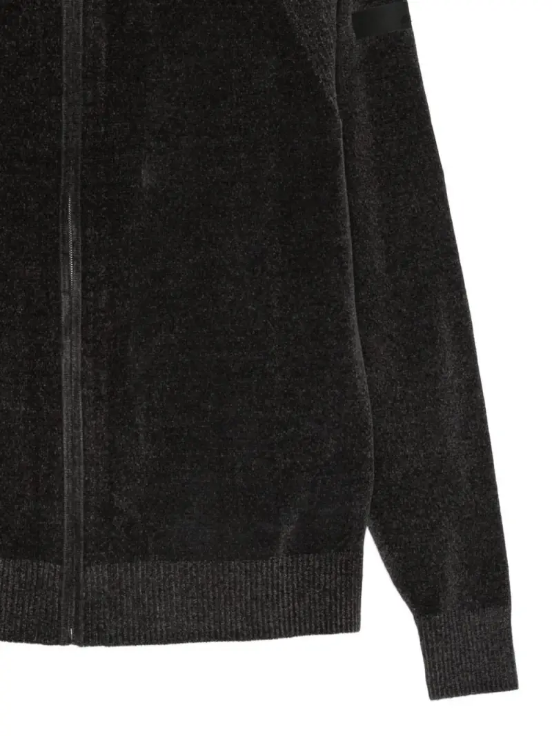 Felpa grigio con zip e cappuccio Grigio scuro miniatura 3