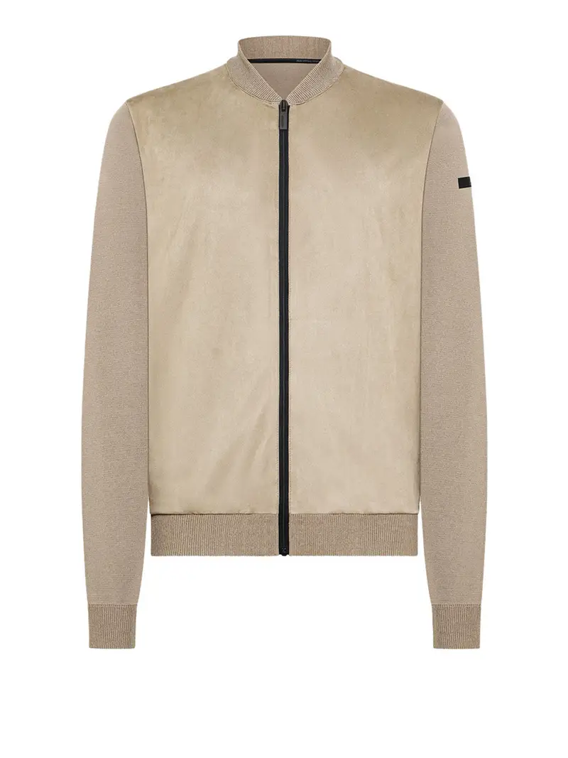 felpa zip rrd nabucco da uomo - marrone