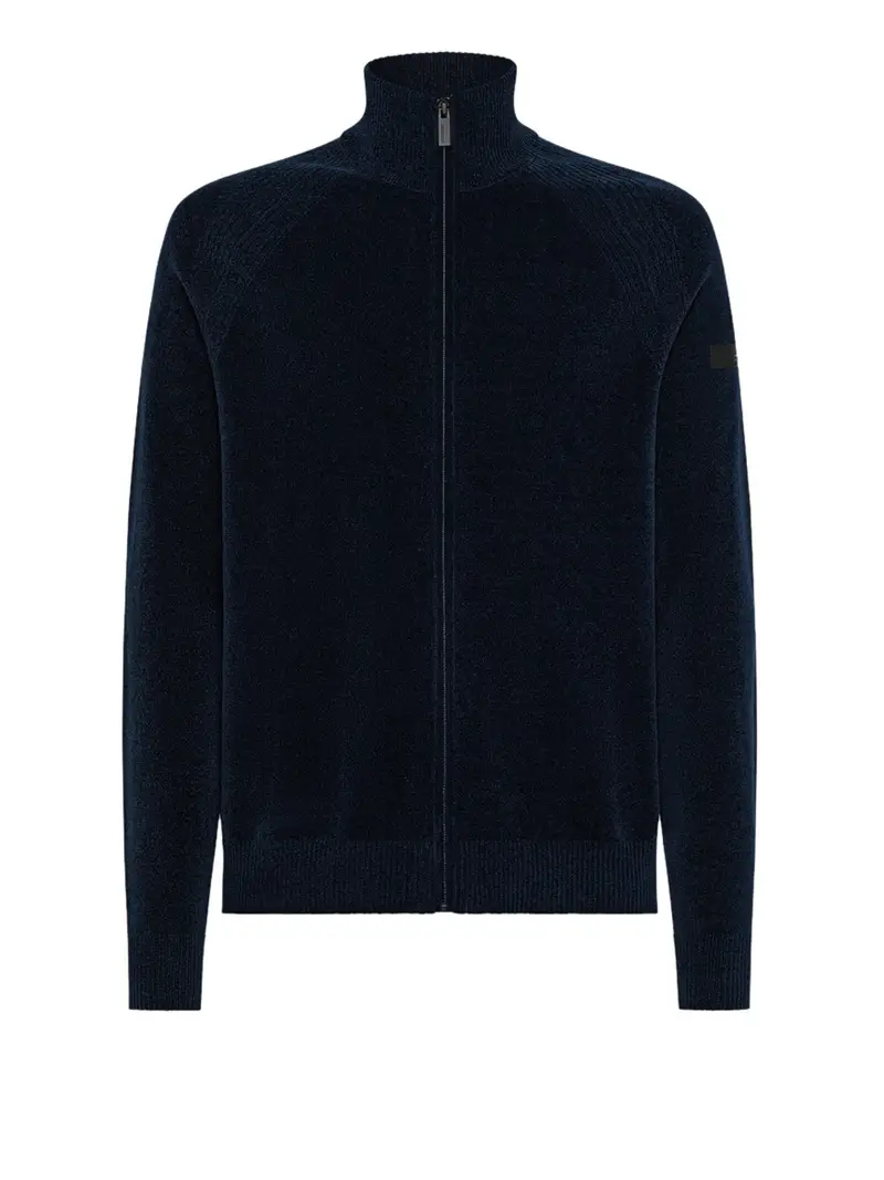 felpa zip rrd velvet da uomo - blu