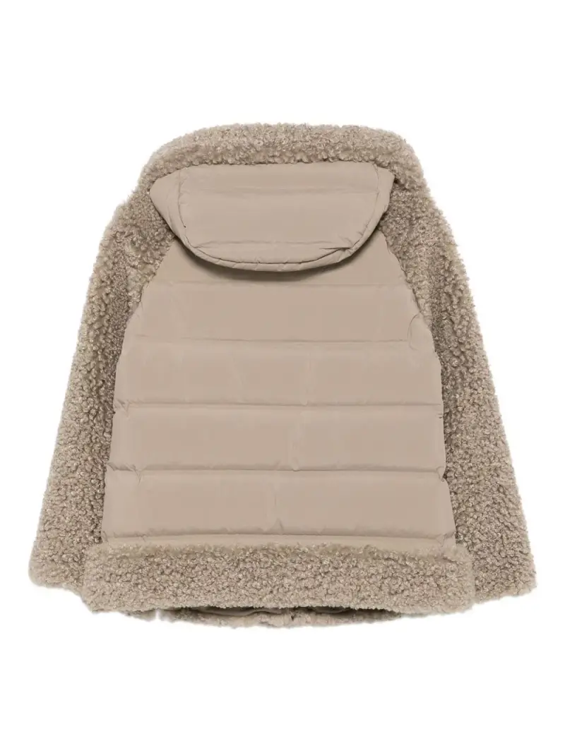 Giacca imbottita tabacco con cappuccio e bottoni miniatura 2