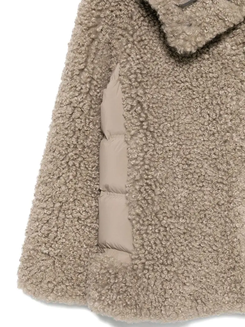 Giacca imbottita tabacco con cappuccio e bottoni miniatura 3