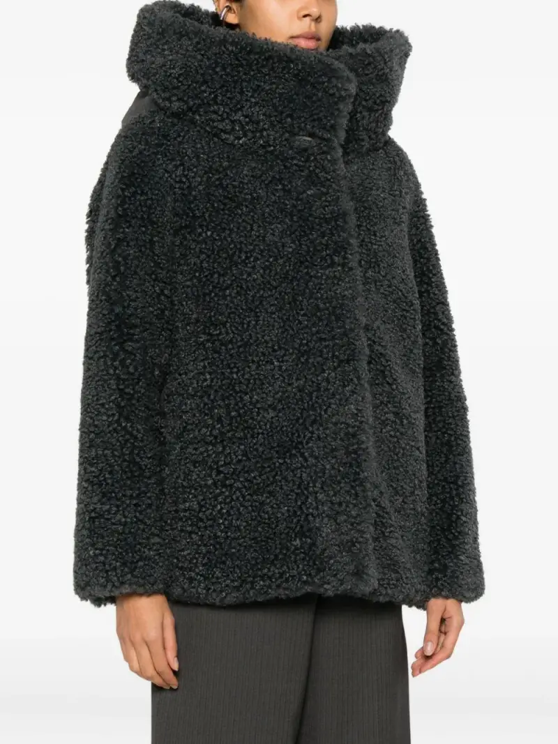 Giacca verde foresta con cappuccio e zip miniatura 2