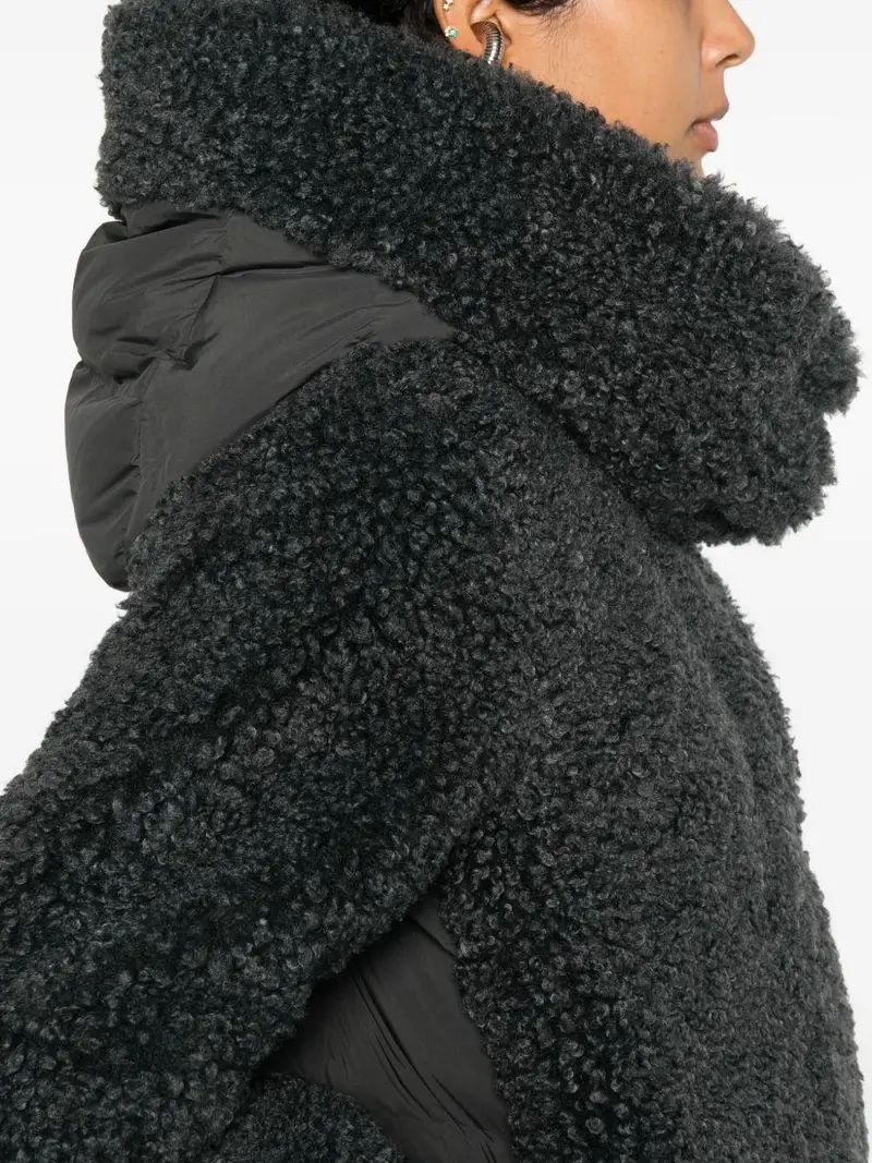 Giacca verde foresta con cappuccio e zip miniatura 3