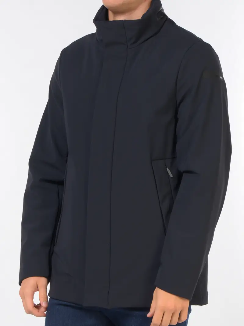 giaccone da uomo Rrd in tessuto tecnico con logo Blu