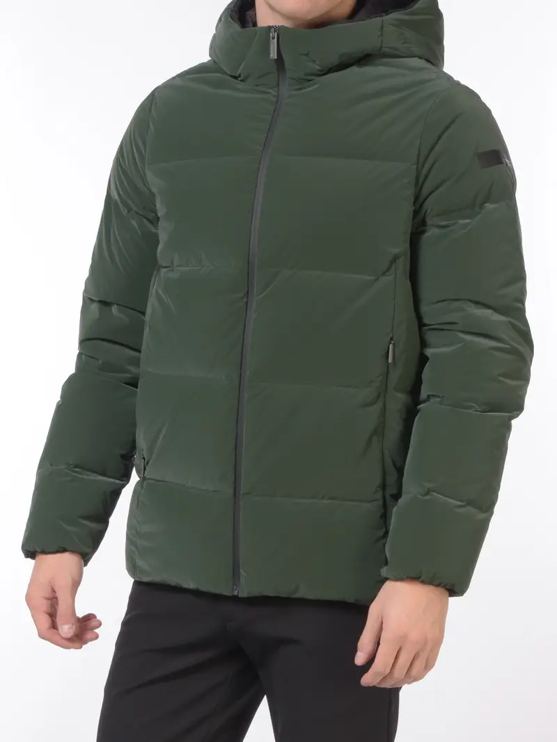 giubbino da uomo Rrd in piuma con cappuccio Verde miniatura 2