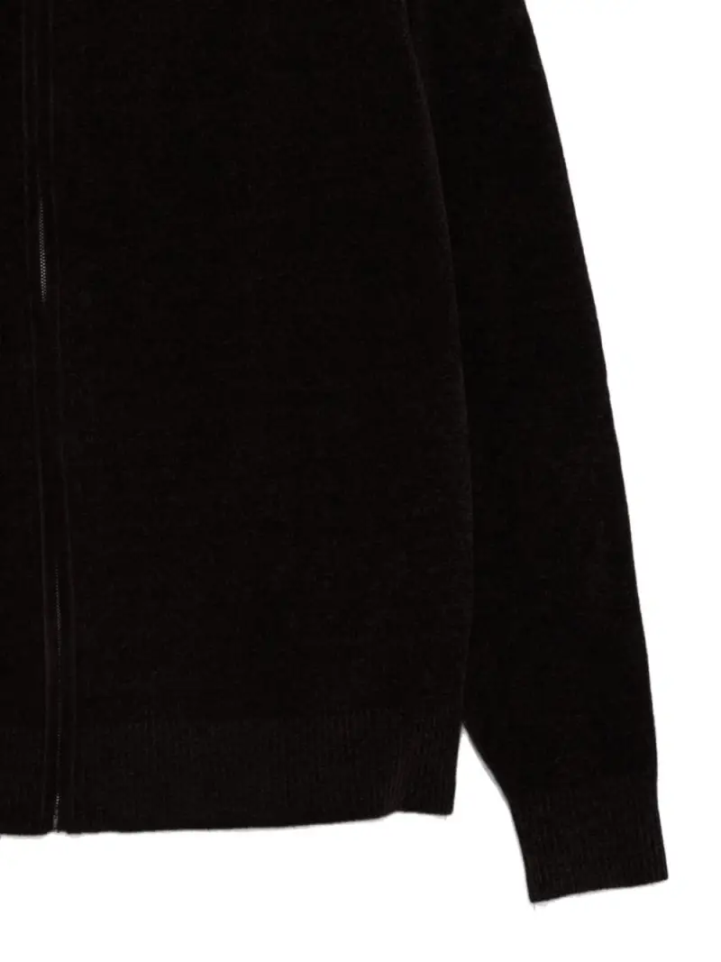 Maglione bordeaux con zip e cappuccio Bordeau miniatura 3