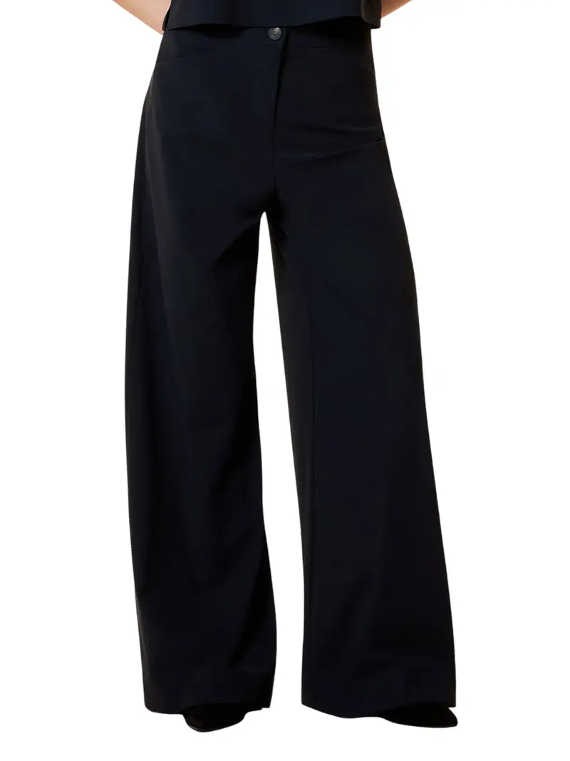 pantalone palazzo rrd da donna - blu