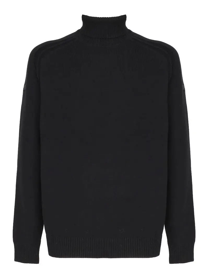 Collo alto in cotone Nero