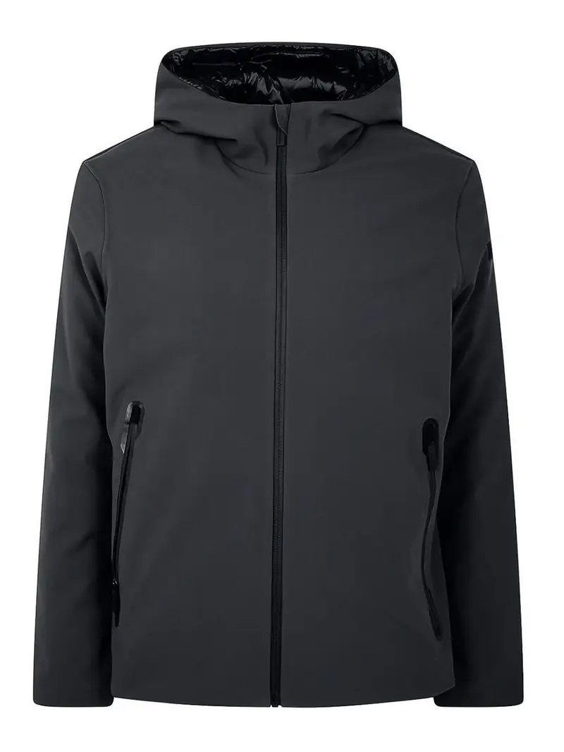 Giacca Con Cappuccio E Zip Grigio